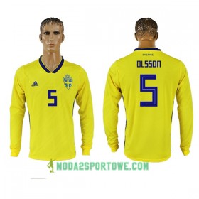 Koszulka Szwecja Olsson 5 Mistrzostwa Świata 2018 Domowe Stroje Piłkarskie Długi Rękaw